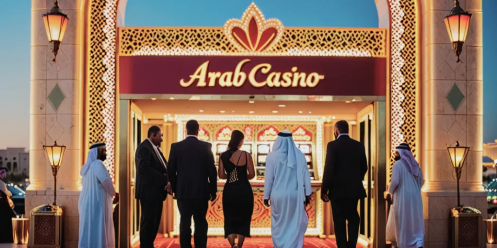 tourists go to an Arab casino