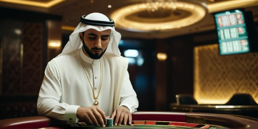 man playing casino roulette